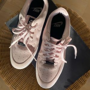 Nike light pink faux suede AF1